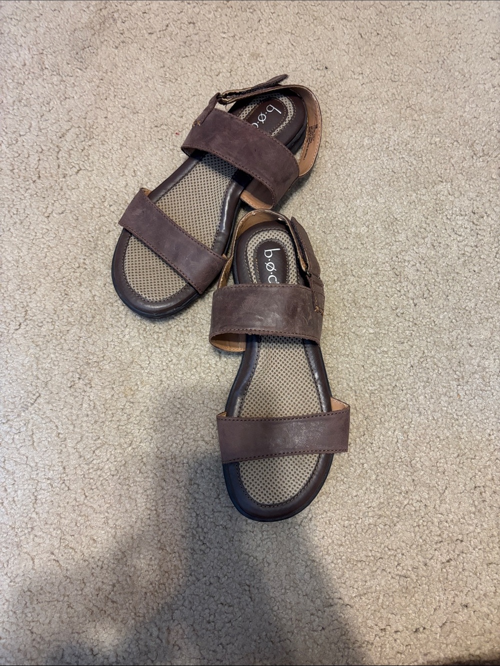 b.o.c. Born Concepts Brown Suede Dual-Strap Sandals Size 8